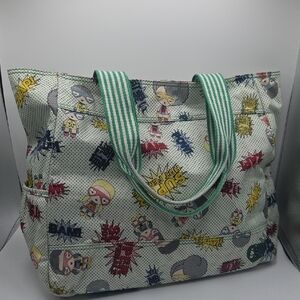 Harajuku Lovers Girls Superhero Green Graphic Print Tote Bag